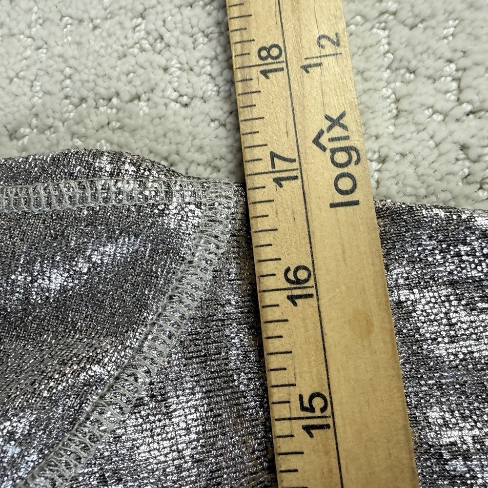 Pilcro Metallic Silver Mock Neck Cap Sleeve Top Small Party‎ Cocktails Wedding - Picture 8 of 12